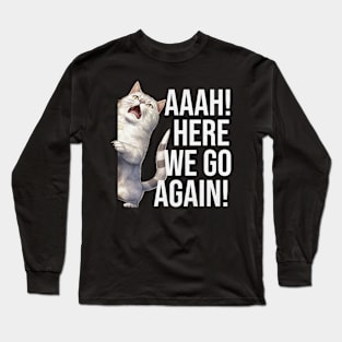 Funny Cat Screaming Long Sleeve T-Shirt